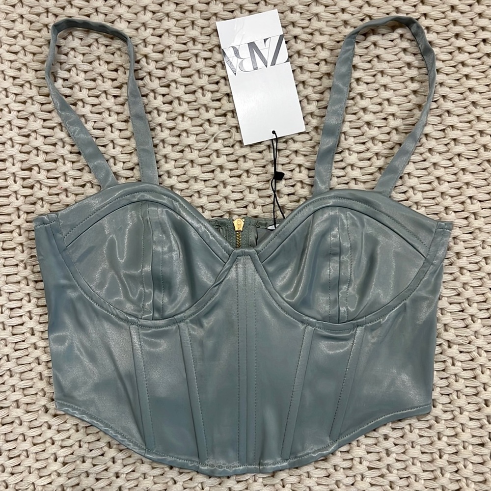 BRAND NEW - ZARA SATIN EFFECT CROP TOP